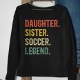 Vintage Tochter Schwester Fußball Legende Retro Fußball Sweatshirt Geschenke für alte Frauen