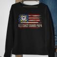 Vintage US Coast Guard Papa American Flag Veteran Gift Sweatshirt Gifts for Old Women