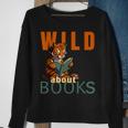 Wild About Reading Love Books Nerd Bookworm Librarian Sweatshirt Gifts for Old Women