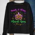 Womens Beads & Bling Its A Mardi Gras Thing Feather Mask Outfit Men Women Sweatshirt Graphic Print Unisex Gifts for Old Women