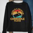 World Okayest Cornhole Player Funny Cornhole Sweatshirt Gifts for Old Women