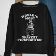 Worlds Most Okayest Firefighter Funny Fireman Sweatshirt Gifts for Old Women
