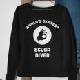 Worlds Okayest Scuba Diver Best Funny Gift Scuba Diving Men Women Sweatshirt Graphic Print Unisex Gifts for Old Women