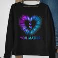 You Matter Dont Let Your Story End Semicolon Heart Sweatshirt Gifts for Old Women