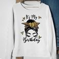 19Th Birthday Decorations Girl Messy Bun 19 Years Old Bday Sweatshirt Gifts for Old Women
