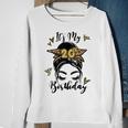 20Th Birthday Decorations Girl Messy Bun 20 Years Old Bday Sweatshirt Gifts for Old Women