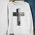 Cool Christian Blessed Dad Cross American Flag Fathers Day Sweatshirt Gifts for Old Women