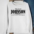 Cornhole Team Johnson Family Last Name Top Lifetime Member Men Women Sweatshirt Graphic Print Unisex Gifts for Old Women
