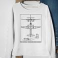 Dhc4 Caribou Cargo Aircraft Blueprint Sweatshirt Gifts for Old Women