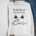 Easily Distracted By Cats Funny Cat Sweatshirt Gifts for Old Women