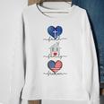Faith Family Freedom Hearts - 4Th Of July Patriotic Flag Sweatshirt Gifts for Old Women