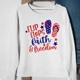 Flip Flops Faith And Freedom Sweatshirt Gifts for Old Women