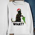 Funny Black Cat Pushing Christmas Tree Over Cat Christmas V2 Men Women Sweatshirt Graphic Print Unisex Gifts for Old Women