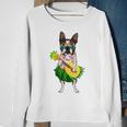 Funny Hawaiian Boston Terrier Dog Pineapple Ukulele Summer Sweatshirt Gifts for Old Women
