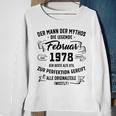 Herren Der Mann Mythos Die Legend Februar 1978 45 Geburtstag Sweatshirt Geschenke für alte Frauen