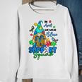 I April We Wear Blues Gnomes Autism Awareness Sweatshirt Gifts for Old Women