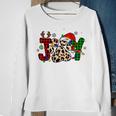 Joy Christmas Dog Paws Xmas Lights Leopard Buffalo Plaid Pjs Men Women Sweatshirt Graphic Print Unisex Gifts for Old Women