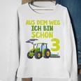 Kinder Ich Bin Schon 3 Traktor Sweatshirt für Jungen, Trecker Motiv Geschenke für alte Frauen