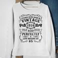 Legenden 1938 Geburt Sweatshirt, 85. Geburtstag Mann Retro Design Geschenke für alte Frauen