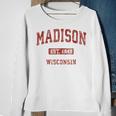 Madison Wisconsin Wi Vintage Athletic Sports Design Sweatshirt Gifts for Old Women