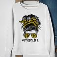 Mother Sunflowers Mom Life Messy Bun Hair Sunglasses Mothers Day Mom Sweatshirt Gifts for Old Women