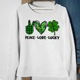 Peace Love Luck Lucky Clover Shamrock St Patricks Day Sweatshirt Gifts for Old Women