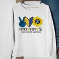 Peace Love T21 Down Syndrome Leopard Peace Sign & Sunflower Sweatshirt Gifts for Old Women