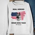 Real Heroes Wear Dog Tags - K9 Veteran Military Dog Men Women Sweatshirt Graphic Print Unisex Gifts for Old Women