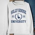 Silly Goose University Funny Goose On The Loose Funny Saying Sweatshirt Gifts for Old Women