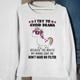 Unicorn I Try To Avoid Drama Sweatshirt Gifts for Old Women