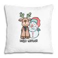 Cute Christmas Deer Snowman Hello Winter Pillow