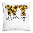 Wyoming Sunflower Leopard Print Gift Gift For Womens Pillow