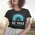 Be Kind Autism Awareness Women Girls Kids Leopard Rainbow Women T-shirt Gifts for Her