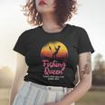 Fishing Queen Damen Frauen Tshirt mit Angler-Sonnenuntergang und Spruch Geschenke für Sie