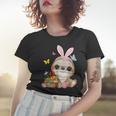 Funny Sloth Bunny Ear With Eggs Basket Easter Costume Rabbit Women T-shirt Gifts for Her