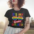 Gay Pride Rainbow Lgbt Its My Birthday Bitches Cute Glasses Women T-shirt Gifts for Her
