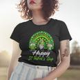 Happy St Patricks Day Shamrock Rainbow Three Gnomes Lucky Women T-shirt Gifts for Her