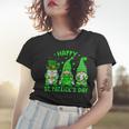 Happy St Patricks Day Three Gnomes Squad Holding Shamrock Women T-shirt Gifts for Her
