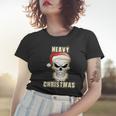 Heavy Metal Christmas Festival Rocker Biker Skull Totenkopf Frauen Tshirt Geschenke für Sie