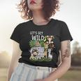 Lets Get Wild Zoo Animals Safari Party A Day At The Zoo Women T-shirt Gifts for Her