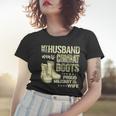 My Husband Wears Combat Boots Dog Tags - Proud Military Wife Women T-shirt Gifts for Her