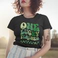 One Lucky Teacher St Patricks Day Retro Vintage Women T-shirt Gifts for Her