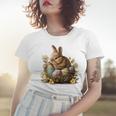 Easter Bunny Rabbit Women - Happy Bunny Flower Graphic Girl Women T-shirt Gifts for Her