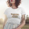 Fall Pumpkin Obsessed And Jesus Blessed Christian Autumn Gifts Women T-shirt Gifts for Her