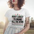 Familien-Weihnachts-Frauen Tshirt: Wer trinkt den Wein? Lustiges Design Geschenke für Sie