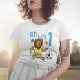 Kinder Erster 1 Geburtstag Fußball Löwe Ich Bin Eins 1 Jahr Frauen Tshirt Geschenke für Sie