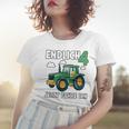 Kinder Traktor Frauen Tshirt zum 4. Geburtstag mit Lustigen Sprüchen für Jungs Geschenke für Sie