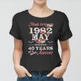 1982 Mai Vintage Blumen Frauen Tshirt, 40 Jahre Awesome