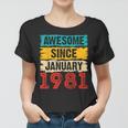 42 Year Old Awesome Since Januar 1981 42 Geburtstag Geschenke Frauen Tshirt