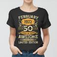 50 Year Old Gift Vintage February 1972 50Th Birthday Gift Women T-shirt